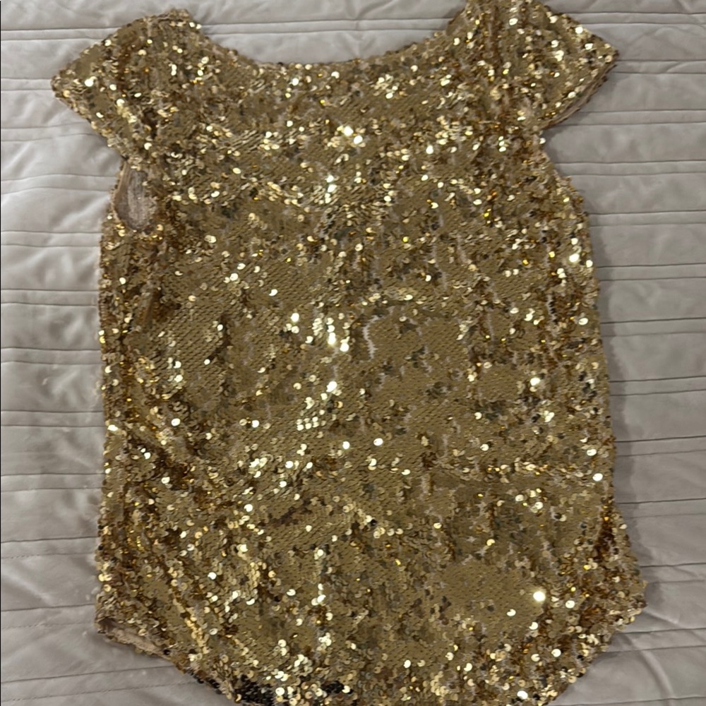 Free People Gold Sequin Sleeveless Top